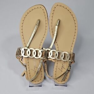 Daya By Zendaya Elegant Gold Thong Women's Sandals Size 9